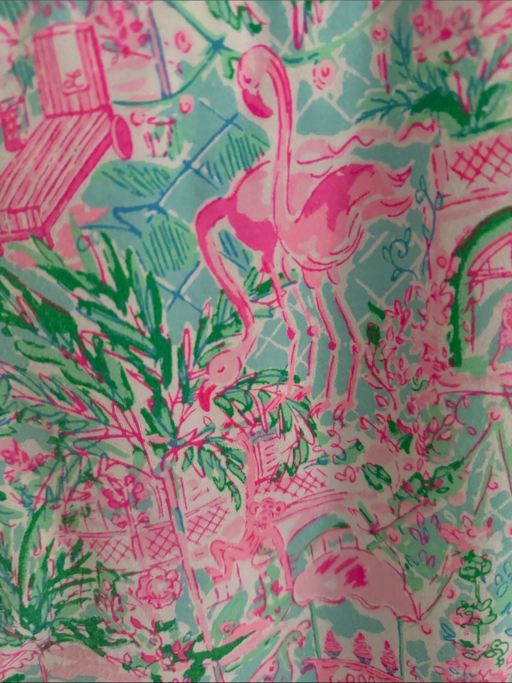 Lilly Pulitzer Pink & Aqua Tropical Print Golf Luxletic fabric. Size 14 stretchy